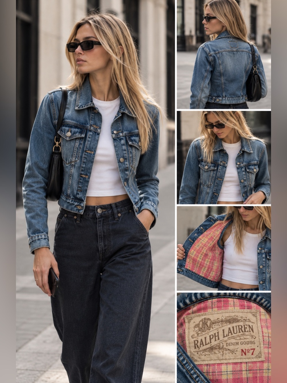 Ralph Lauren Fine Denim Goods No 67 Plaid Lined Jean Jacket XXS